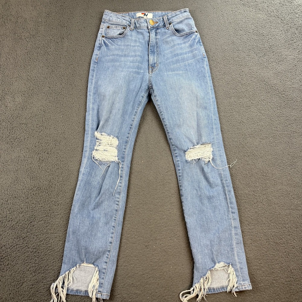 Aviator Nation Light Blue Distressed Ankle Jeans